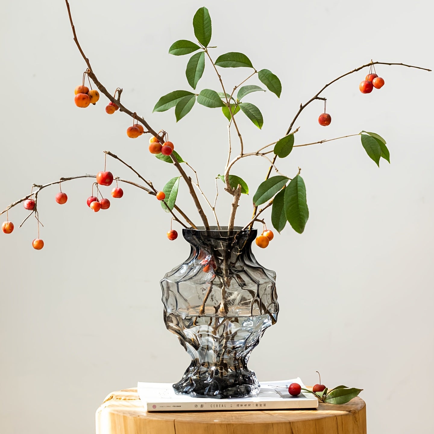 Elegant Transparent Glass Vase for Hydroponic Flower Arrangements, Perfect for Decorating Your Living Room Table