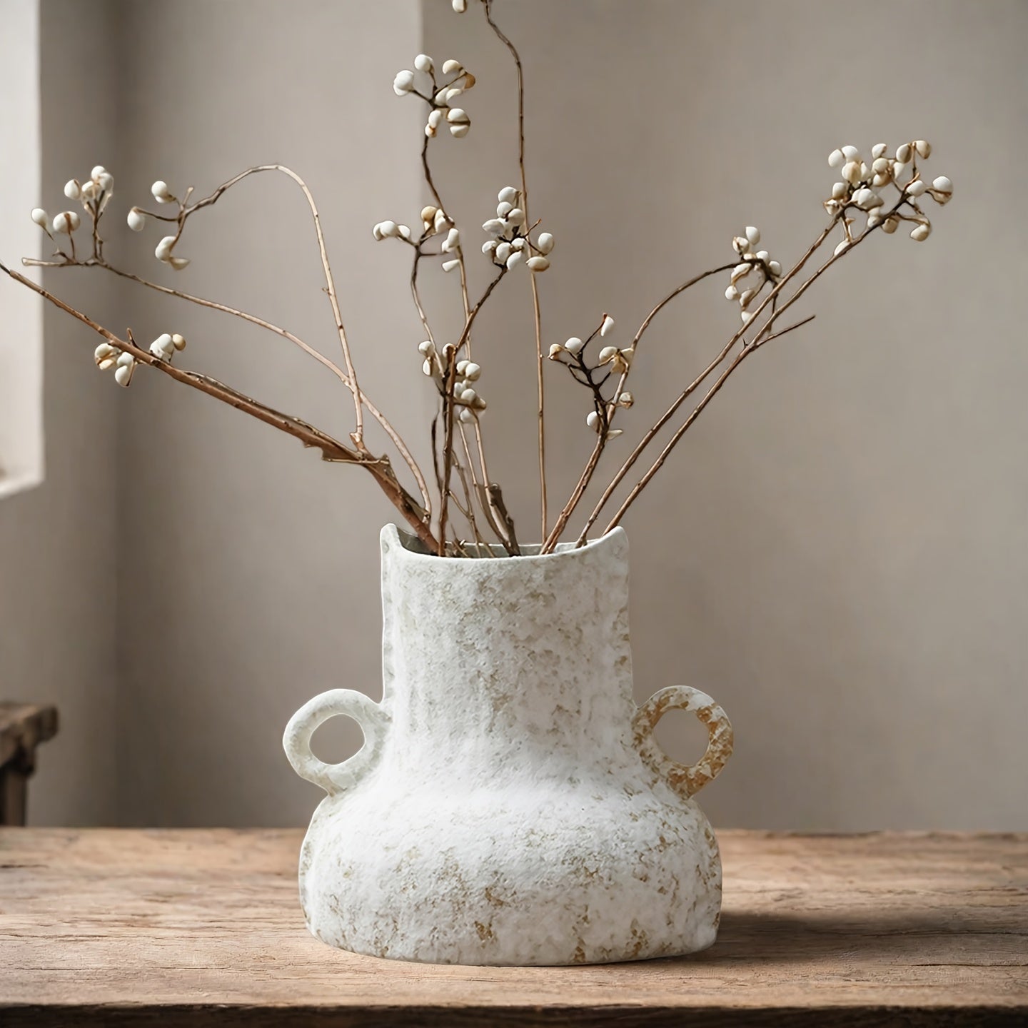 A Rustic Ceramic Vase Suitable for Fresh Or Artificial Flowers, Perfect for Decorating The Living Room, Bedroom, Study, Or As a Home Decor Piece | Vintage Style Vase