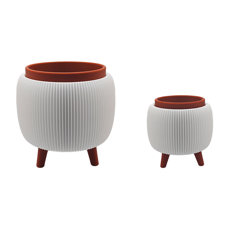 2pcs 3D Printed Artistic Vase Set | Large & Small Sizes, Decorative Cylinder Bud Vases in Geometric Pattern for Home & Office Desktops, Contemporary Style, Plastic Material