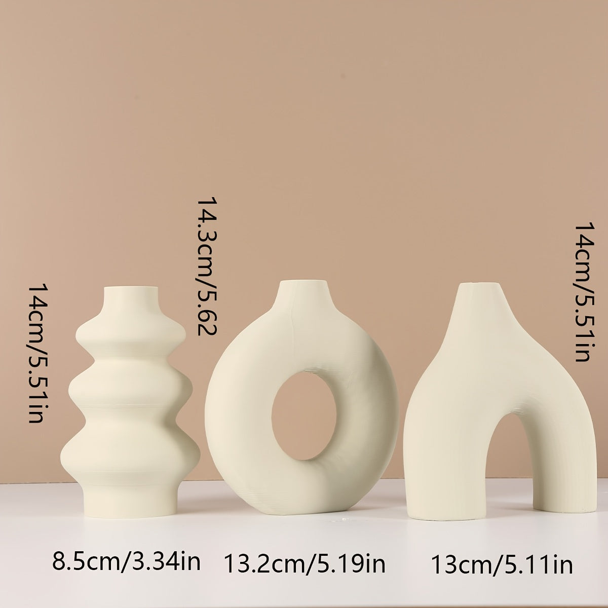 3pcs Artistic Vase. Home Decorations, Can Be Used to Insert Dried Flowers, Artificial Flowers. Suitable for Living Room Coffee Table, TV Cabinet, Bedroom Bedside Table, Dressing Table, Study Desk And Other Home Spaces