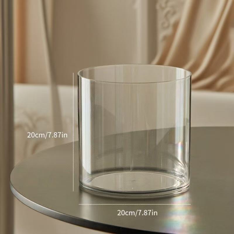 Contemporary Circular Acrylic Vase • Drop-Resistant Design • Ideal for Hydroponic Plants • Excellent Gift for Spouse • Perfect for Living Rooms, Windowsills, Offices, Desktops, Bedrooms, Kitchens