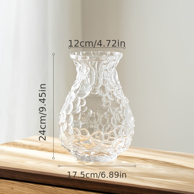 Elegant Transparent Glass Vase for Hydroponic Flower Arrangements, Perfect for Decorating Your Living Room Table
