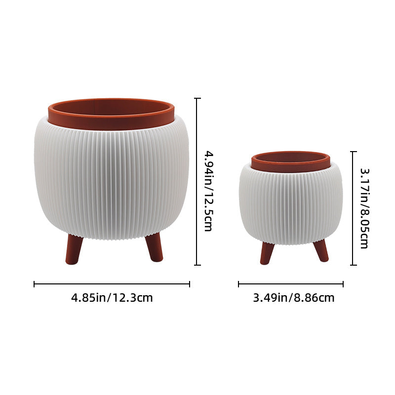 2pcs 3D Printed Artistic Vase Set | Large & Small Sizes, Decorative Cylinder Bud Vases in Geometric Pattern for Home & Office Desktops, Contemporary Style, Plastic Material