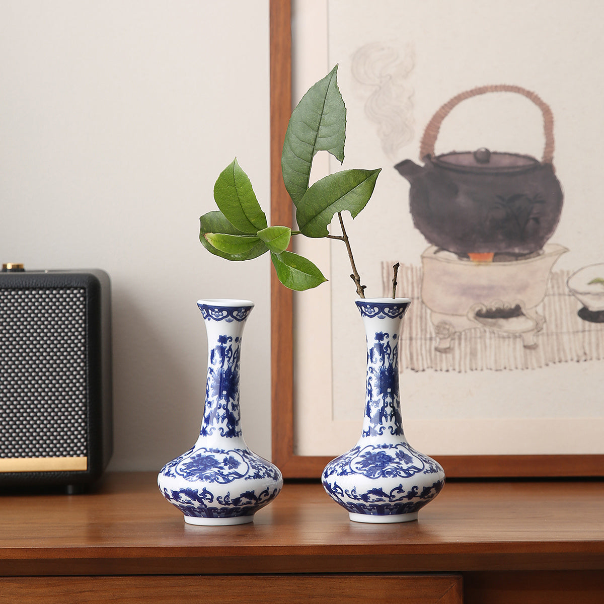 Classic Blue And White Ceramic Vase Set: Perfect for Home Decor And Gift Giving- Mother' S Day, Wedding, Or Any Special Occasion