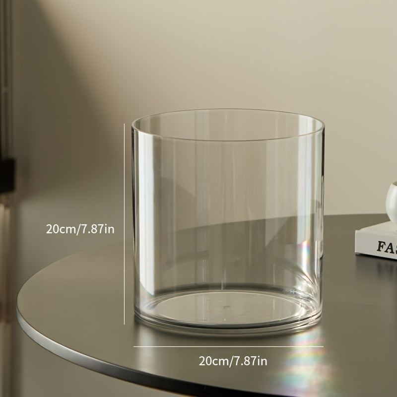 Contemporary Circular Acrylic Vase • Drop-Resistant Design • Ideal for Hydroponic Plants • Excellent Gift for Spouse • Perfect for Living Rooms, Windowsills, Offices, Desktops, Bedrooms, Kitchens