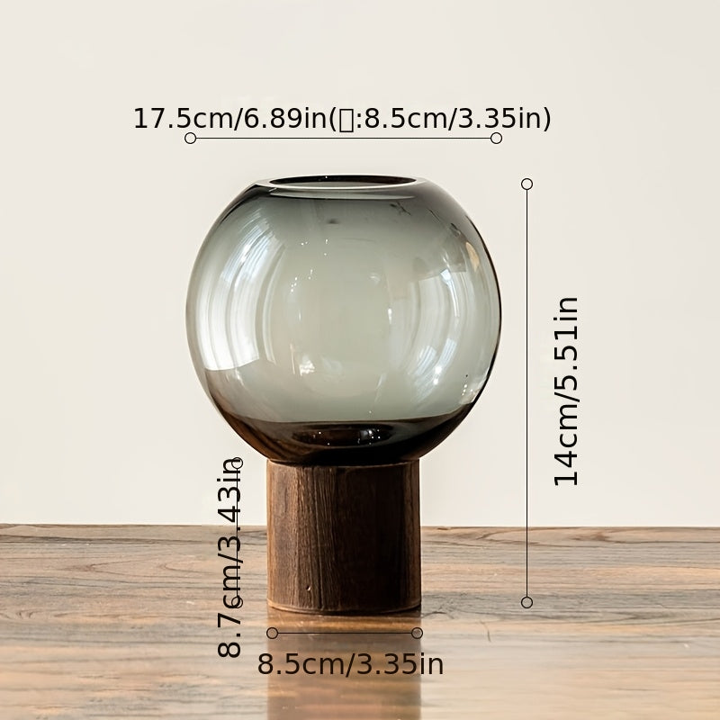 Luxury Easy Glass Vase | Transparent Pedestal Bud Vase for Living Room Table, Creative Chinese Art Flower Pot for Fresh Flower Arrangement