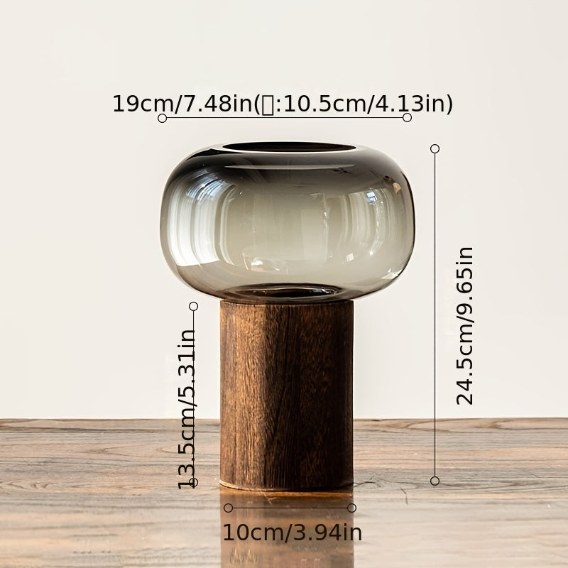 Luxury Easy Glass Vase | Transparent Pedestal Bud Vase for Living Room Table, Creative Chinese Art Flower Pot for Fresh Flower Arrangement