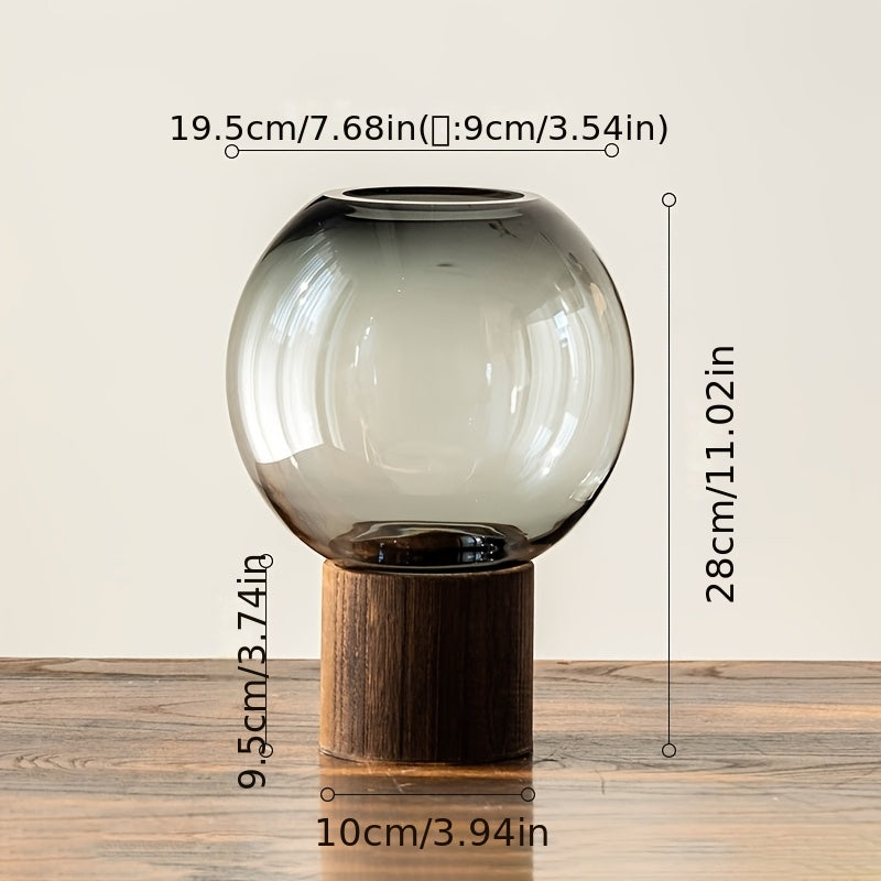 Luxury Easy Glass Vase | Transparent Pedestal Bud Vase for Living Room Table, Creative Chinese Art Flower Pot for Fresh Flower Arrangement