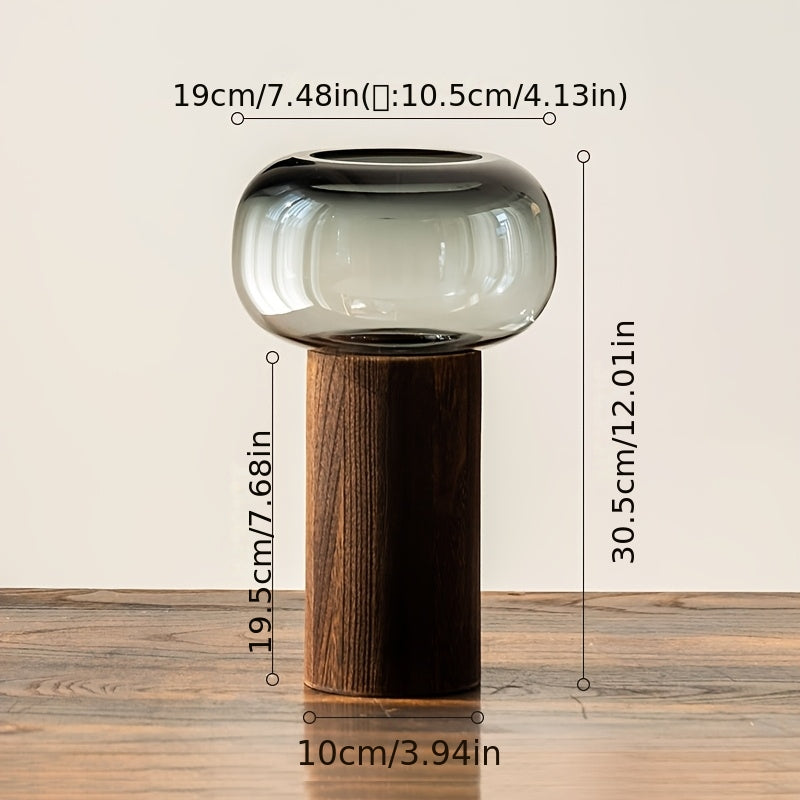 Luxury Easy Glass Vase | Transparent Pedestal Bud Vase for Living Room Table, Creative Chinese Art Flower Pot for Fresh Flower Arrangement