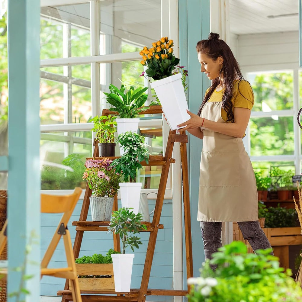 3pcs Modern Square Plastic Flower Pots with Base - Suitable for Home, Wedding & Office Centerpieces, Vase for Tabletop Decor, Vases for Cut Flowers, Assembly for Home Decoration (No Revision to Product Info)