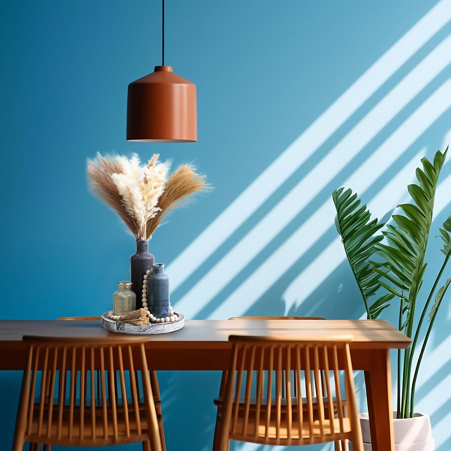 Set of Three Vases, Ceramic Neutral Color Home Decor Vases, Ceramic Rustic Farmhouse Style Decorative Vases for Dining Table Fireplace Entryway Bookshelf Living Room Kitchen Bedroom Modern Decor