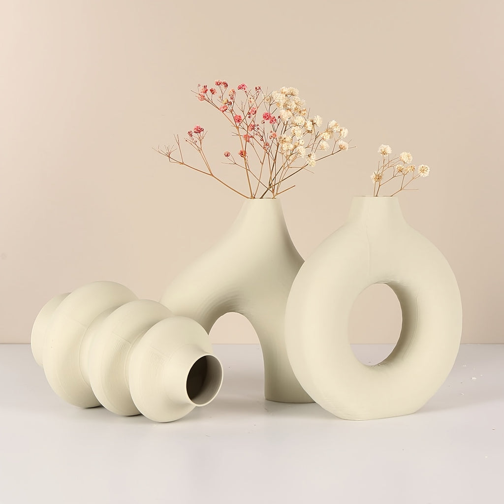 3pcs Artistic Vase. Home Decorations, Can Be Used to Insert Dried Flowers, Artificial Flowers. Suitable for Living Room Coffee Table, TV Cabinet, Bedroom Bedside Table, Dressing Table, Study Desk And Other Home Spaces