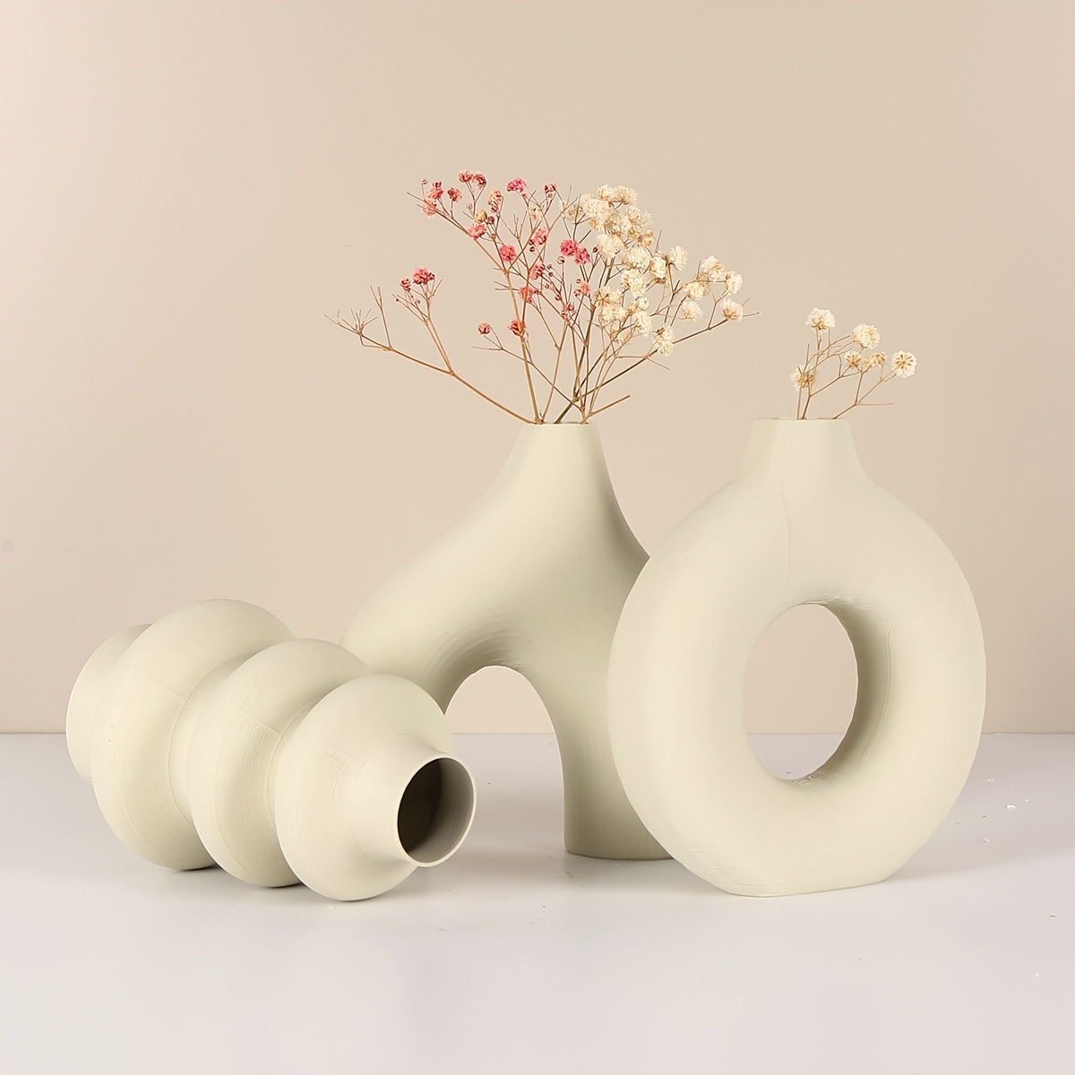 3pcs Artistic Vase. Home Decorations, Can Be Used to Insert Dried Flowers, Artificial Flowers. Suitable for Living Room Coffee Table, TV Cabinet, Bedroom Bedside Table, Dressing Table, Study Desk And Other Home Spaces