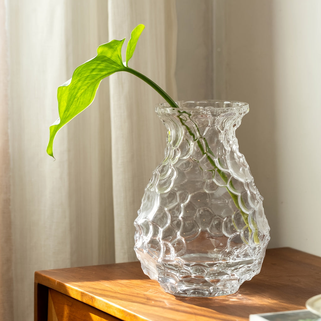 Elegant Transparent Glass Vase for Hydroponic Flower Arrangements, Perfect for Decorating Your Living Room Table