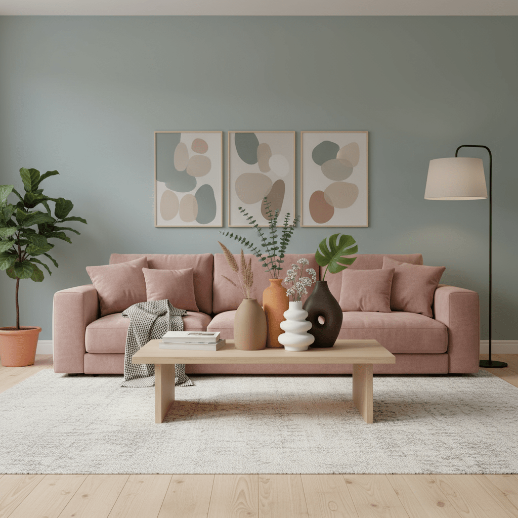 Ceramic Vase Collection Set of 4, Nordic Modern Minimalist, Morandi Color Ceramic Vase | Decorative Flower Arrangement for Living Room, Dining, Bedroom, Entrance, Hotel