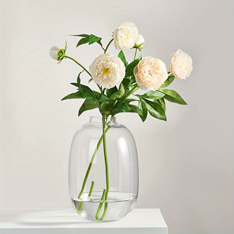 A Glass Vase - a Contemporary And Minimalist Piece for Dining Or Coffee Tables - Serves As a Stylish Home Accent, Perfect for Living Rooms, Offices, Wedding Setups, And Restaurant Decor. It Features a Chic Design And Robust Construction