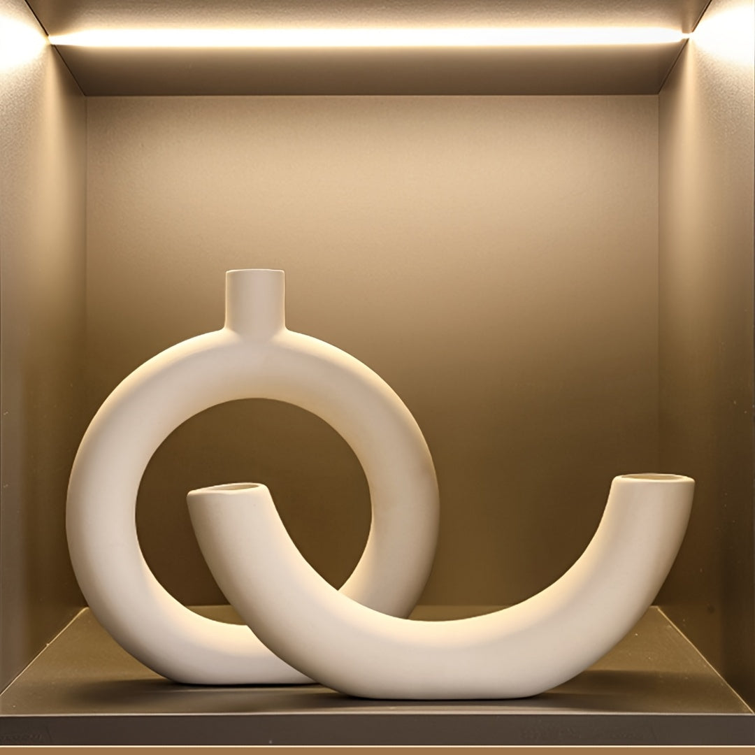 Elegant Vase Nordic Style 1pc Simple and Elegant Vase Furniture | High-End Living Room Soft Decoration Creative Accent