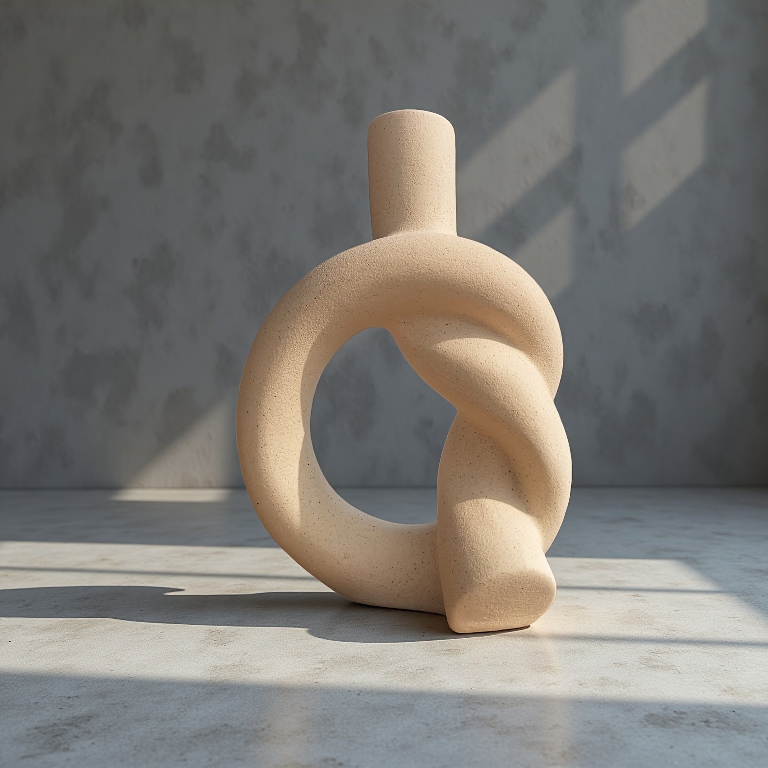 Handcrafted Ceramic Vase A Small-Sized Tabletop Vase with a Ceramic Matte End, Perfect for Home Decor, Decorative Vase, Candle Holder for Incense, in a Modern Minimalist Style, Featuring a Knot Design, Handcrafted