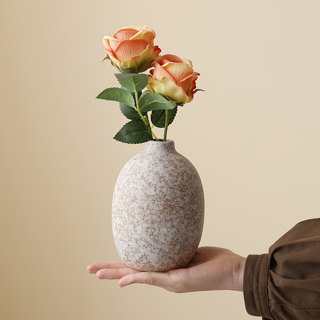 Elegant Vase Centerpiece 4pcs Modern Minimalist Ceramic Vase | Wabi-Sabi Style Neutral Tones, Cylindrical for Living Room, Dining Table, Entryway - Home Decor