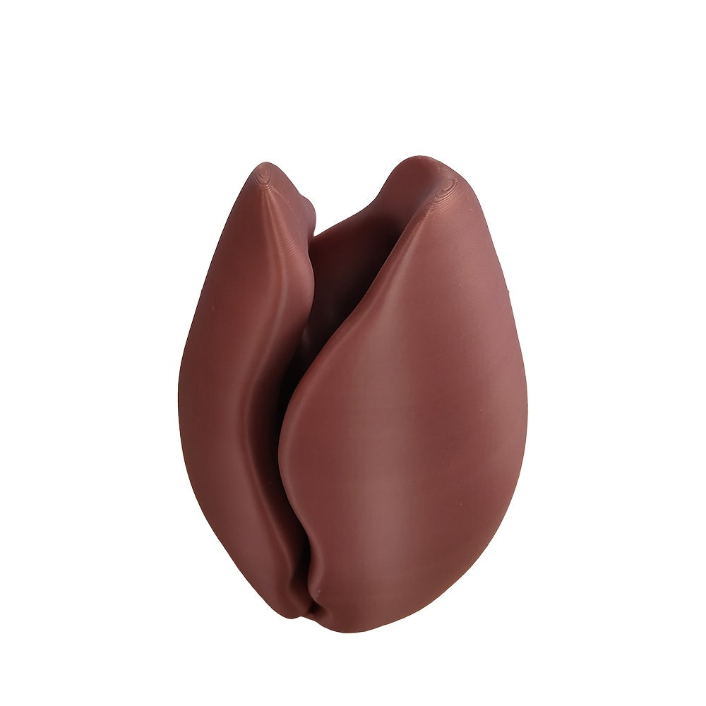 Coffee Bean Vase Coffee Bean Vase, a 3D Printed Plastic Brown Vase with a Coffee Bean Decoration, Suitable for Modern Home and Office Decor