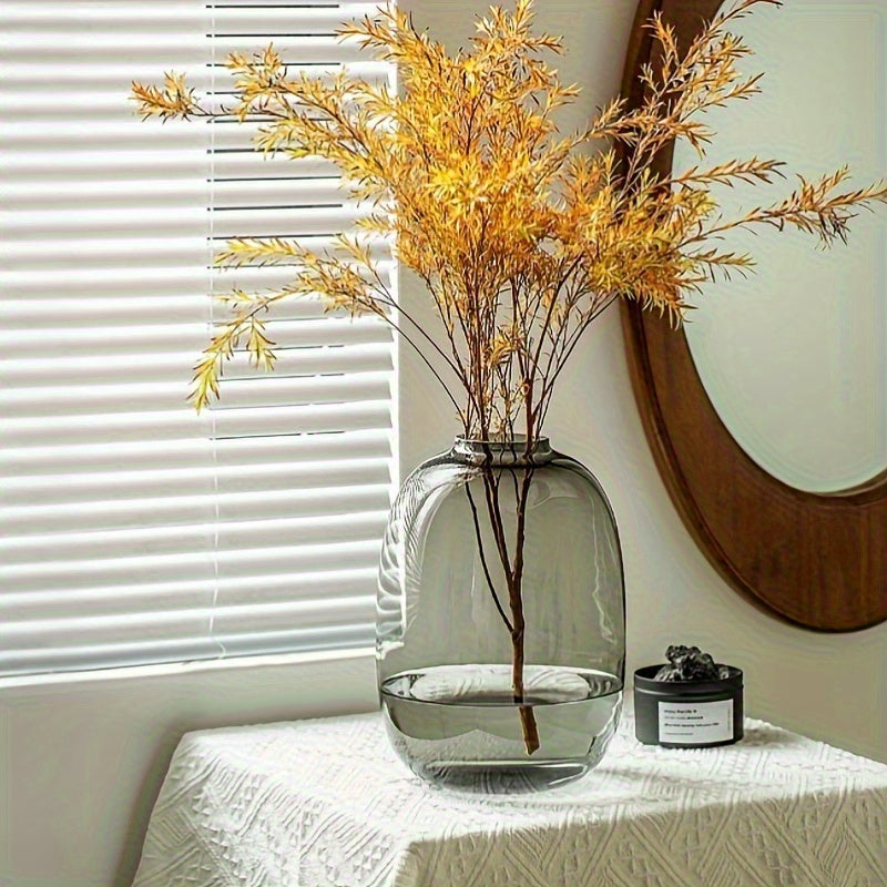 A Glass Vase - a Contemporary And Minimalist Piece for Dining Or Coffee Tables - Serves As a Stylish Home Accent, Perfect for Living Rooms, Offices, Wedding Setups, And Restaurant Decor. It Features a Chic Design And Robust Construction