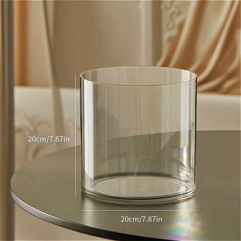 Contemporary Circular Acrylic Vase • Drop-Resistant Design • Ideal for Hydroponic Plants • Excellent Gift for Spouse • Perfect for Living Rooms, Windowsills, Offices, Desktops, Bedrooms, Kitchens