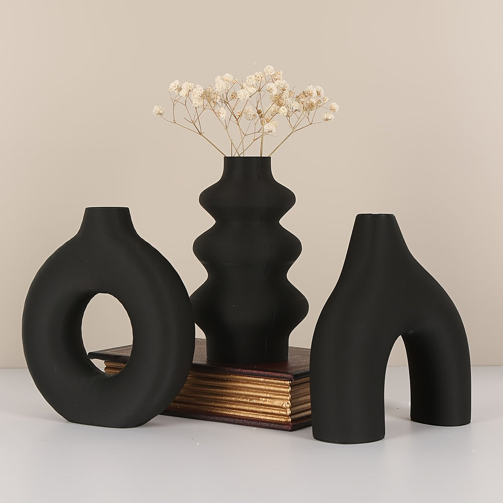 3pcs Artistic Vase. Home Decorations, Can Be Used to Insert Dried Flowers, Artificial Flowers. Suitable for Living Room Coffee Table, TV Cabinet, Bedroom Bedside Table, Dressing Table, Study Desk And Other Home Spaces