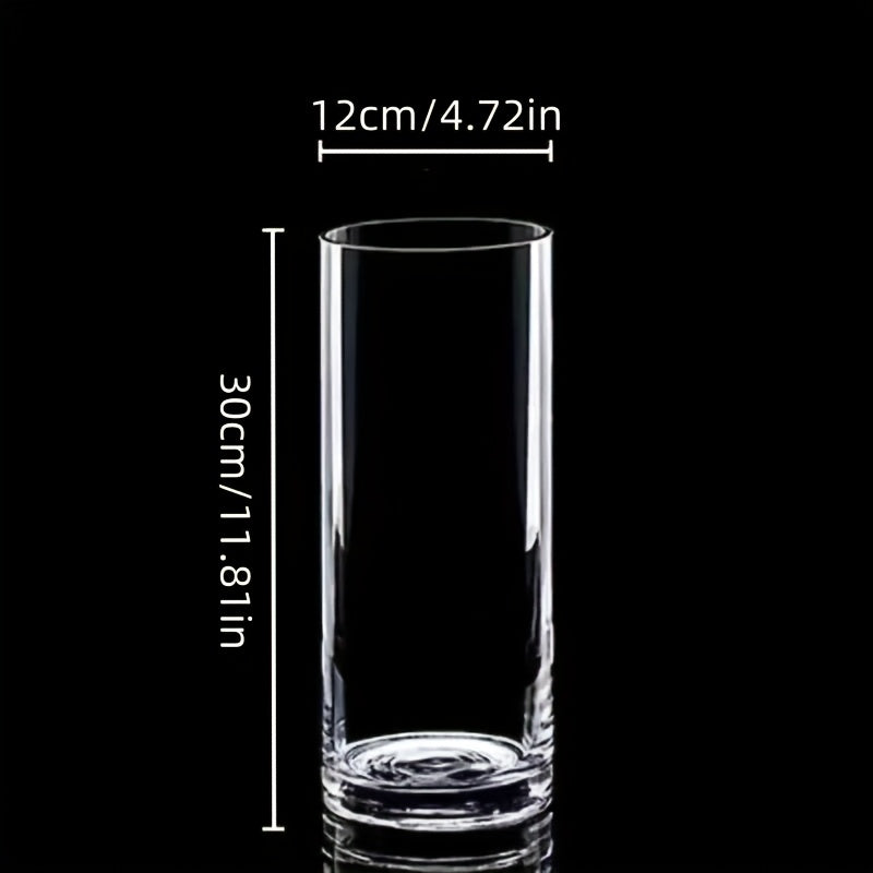 1pc • Acrylic Shatterproof • Large Diameter Transparent Vase • Straight Cylindrical Vase for Displaying Flowers