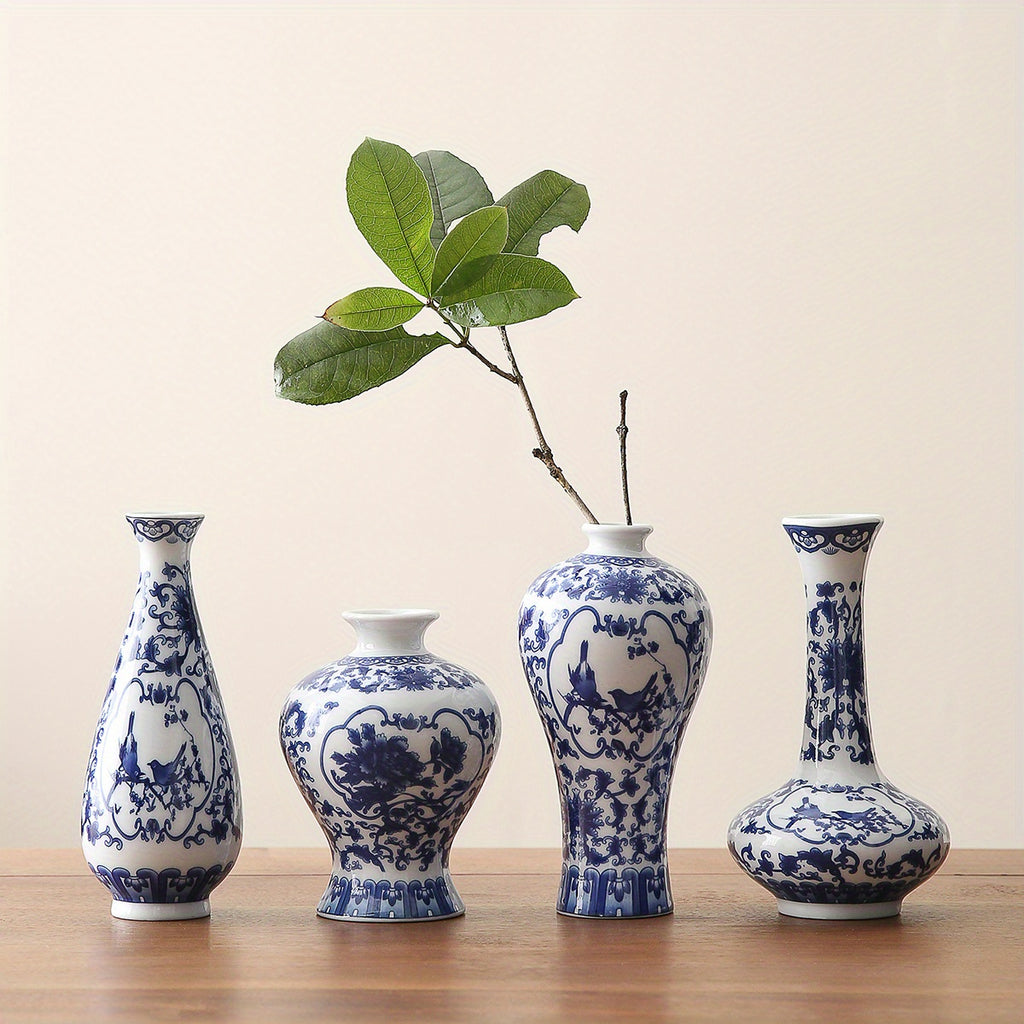 Classic Blue And White Ceramic Vase Set: Perfect for Home Decor And Gift Giving- Mother' S Day, Wedding, Or Any Special Occasion