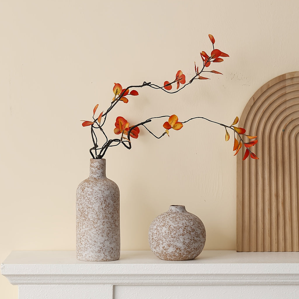 Elegant Vase Centerpiece 4pcs Modern Minimalist Ceramic Vase | Wabi-Sabi Style Neutral Tones, Cylindrical for Living Room, Dining Table, Entryway - Home Decor