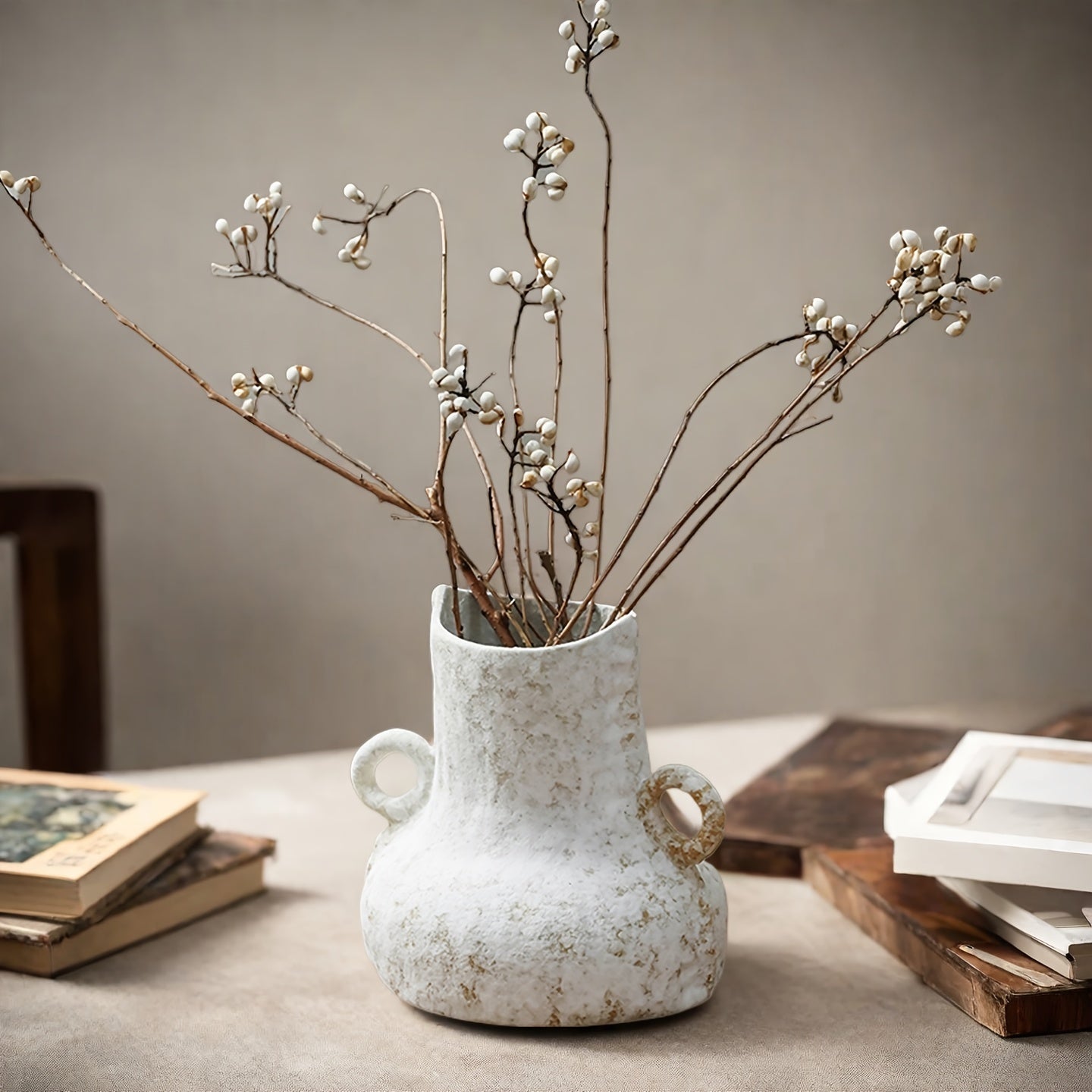 A Rustic Ceramic Vase Suitable for Fresh Or Artificial Flowers, Perfect for Decorating The Living Room, Bedroom, Study, Or As a Home Decor Piece | Vintage Style Vase